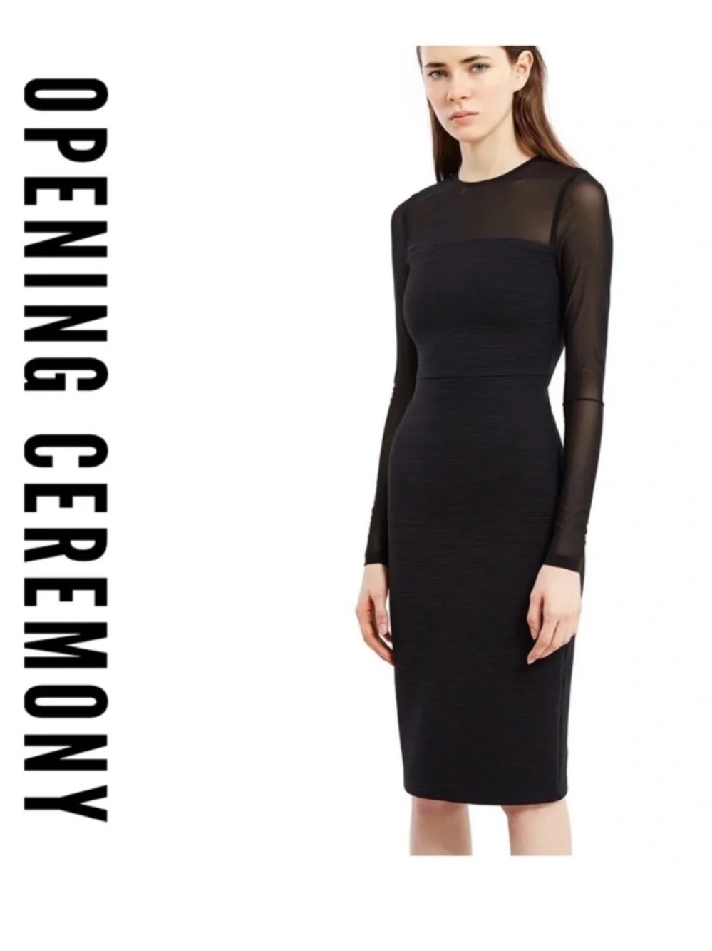 Opening Ceremony Black Imogen Ottoman Dress Sz M READ